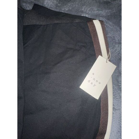 Women's High-Rise Slim Fit Ankle Pants - A New Day Black Striped Size 17. NWT. P - Picture 4 of 5